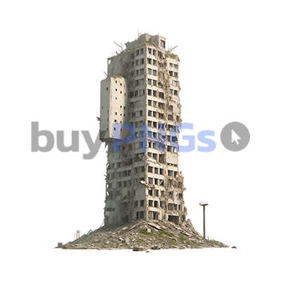 Destroyed skyscraper building