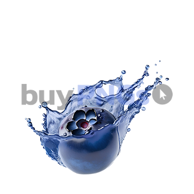 Blueberry in water splash