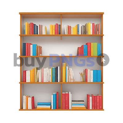 Bookshelf with books