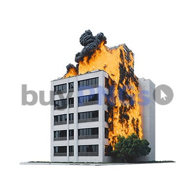 burning building