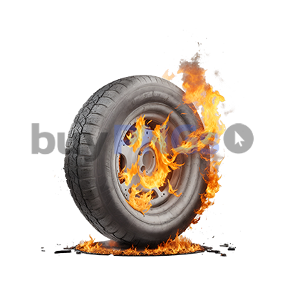 burning car tyre