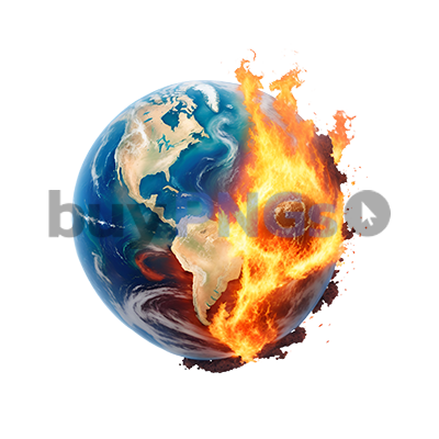 burning planet earth globe