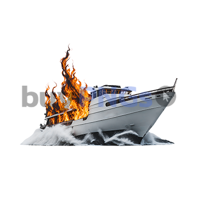 burning boat