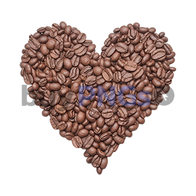 heart shape coffee beans form