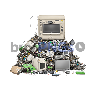 electronics computers trash pile