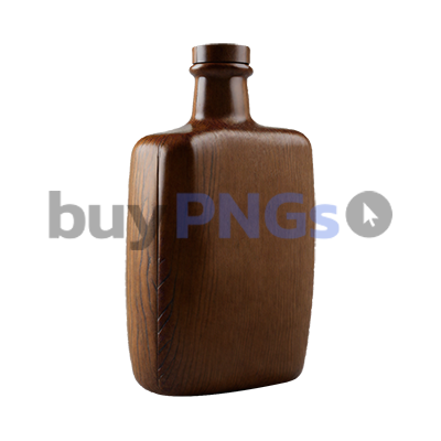 rustic wooden liquor flask