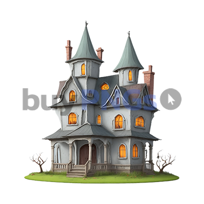 cartoon haunted house