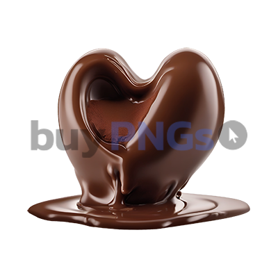 liquid chocolate heart shape