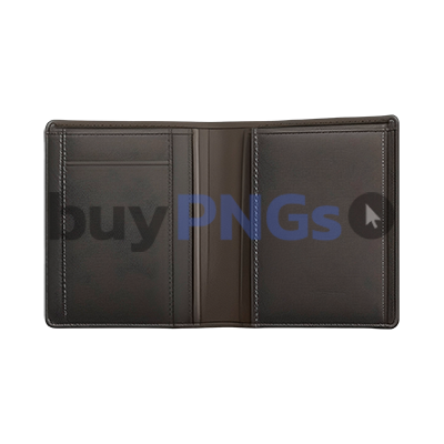 black man leather open wallet png