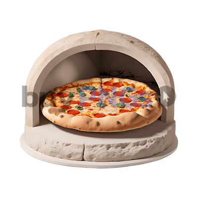 fire stone stove with pizza