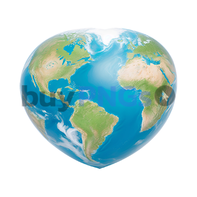 planet earth heart shape