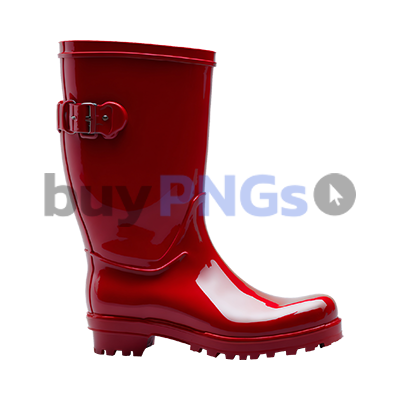 red rain boot from side