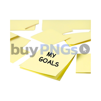 sticker saying "my goals"