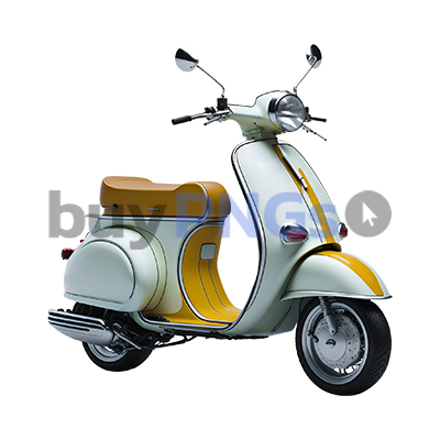 yellow vespa scooter