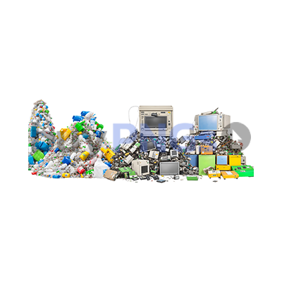 computers plastic trash pile