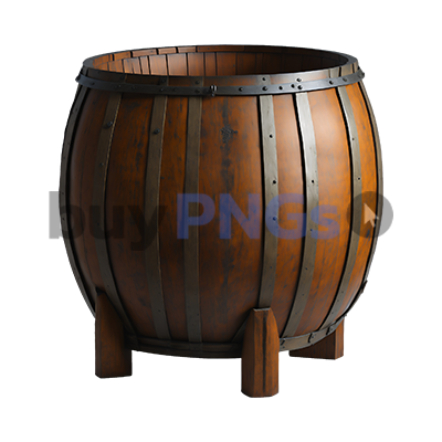 Wooden old wine or whiskey barrel