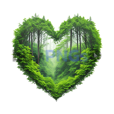 heart shape forest trees woods